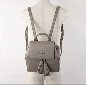 Tory Burch Thea Mini Leather Backpack French Gray NWT         Tory Burch